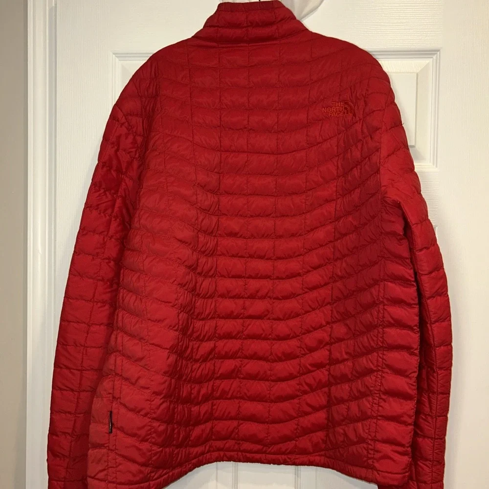 THE NORTH FACE THERMOBALL Men‎ Quilted Jacket Size XL/TG Insulated Red Nylon